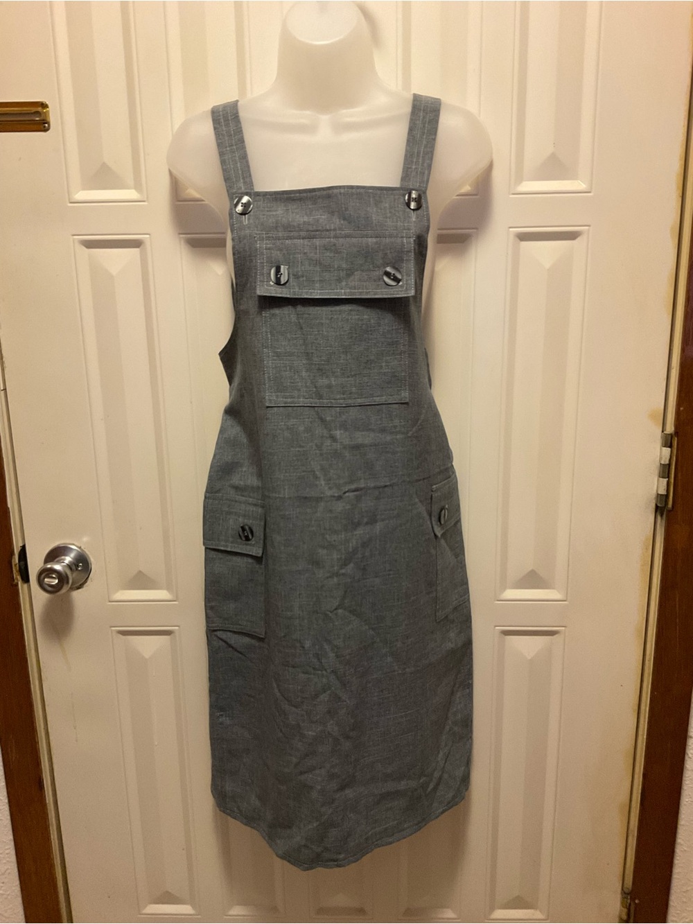 Peplum Apron Jumper Dress pockets